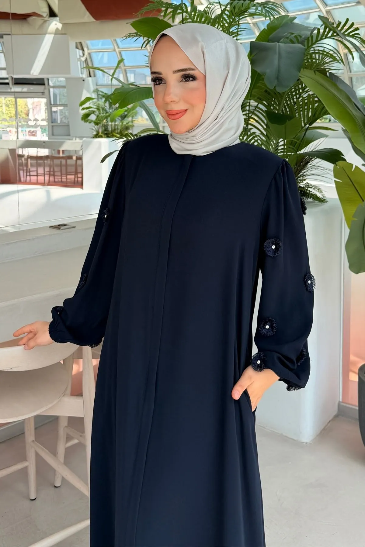 Rabia Çiçek Detaylı  Ferace 697 -Laci